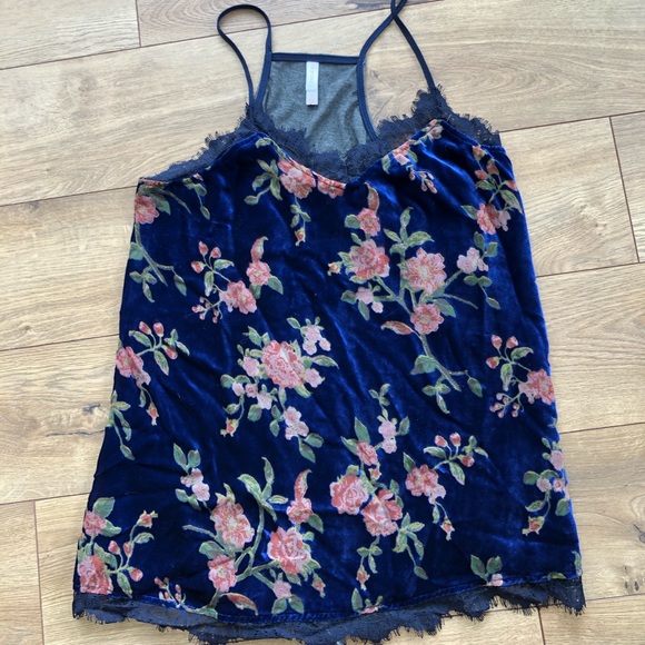 NWT Floral Print Satin Tank Top - Picture 1 of 5